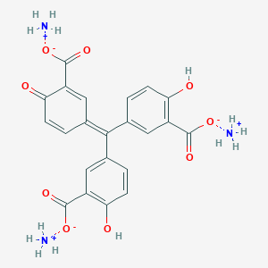 molecular formula C22H23N3O9 B7767461 triazanium;5-[(3-carboxylato-4-hydroxyphenyl)-(3-carboxylato-4-oxocyclohexa-2,5-dien-1-ylidene)methyl]-2-hydroxybenzoate 