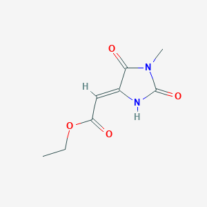 molecular formula C8H10N2O4 B7767925 Ethyl 2-(1-methyl-2,5-dioxoimidazolidin-4-ylidene)acetate 