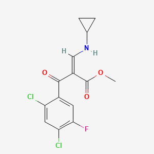 molecular formula C14H12Cl2FNO3 B7768742 methyl (Z)-3-(cyclopropylamino)-2-(2,4-dichloro-5-fluorobenzoyl)prop-2-enoate 