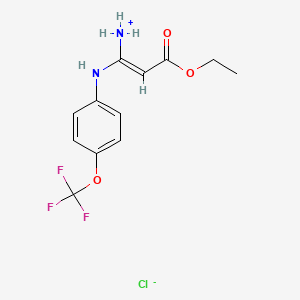 3-Ethoxy-3-oxo-1-[4-(trifluoromethoxy)anilino]-1-propen-1-aminium chloride
