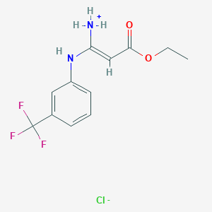 3-Ethoxy-3-oxo-1-[3-(trifluoromethyl)anilino]-1-propen-1-aminium chloride