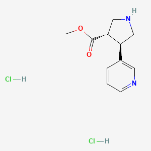 molecular formula C11H16Cl2N2O2 B7768927 trans-Methyl 4-(pyridin-3-yl)pyrrolidine-3-carboxylate dihydrochloride 