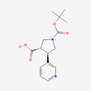 molecular formula C15H20N2O4 B7768940 trans (+/-) 1-[(Tert-butyl)oxycarbonyl]-4-(3-pyridyl)pyrrolidine-3-carboxylic acid 