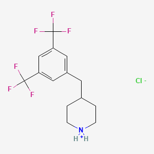 molecular formula C14H16ClF6N B7768952 4-[[3,5-Bis(trifluoromethyl)phenyl]methyl]piperidin-1-ium;chloride 