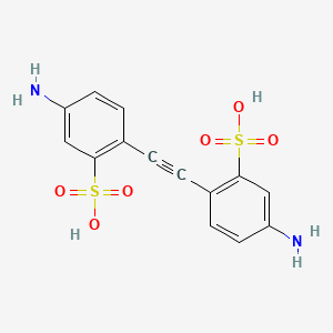 molecular formula C14H12N2O6S2 B7770020 Benzenesulfonic acid, 2,2'-(1,2-ethynediyl)bis[5-amino- 