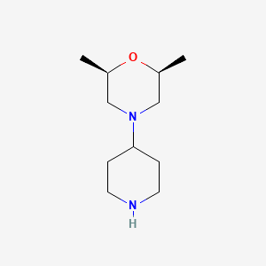molecular formula C11H22N2O B7770265 (2R,6S)-2,6-Dimethyl-4-(piperidin-4-yl)morpholine 
