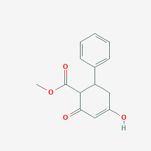 molecular formula C14H14O4 B7771559 methyl 4-hydroxy-2-oxo-6-phenylcyclohex-3-ene-1-carboxylate 