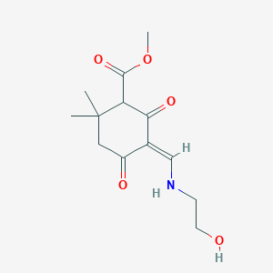 molecular formula C13H19NO5 B7772867 methyl (5E)-5-[(2-hydroxyethylamino)methylidene]-2,2-dimethyl-4,6-dioxocyclohexane-1-carboxylate 
