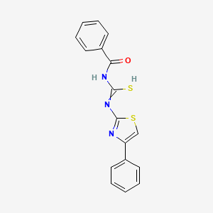 molecular formula C17H13N3OS2 B7772900 N-benzoyl-N'-(4-phenyl-1,3-thiazol-2-yl)carbamimidothioic acid 