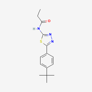 molecular formula C15H19N3OS B7773280 N-[5-(4-tert-butylphenyl)-1,3,4-thiadiazol-2-yl]propanamide 