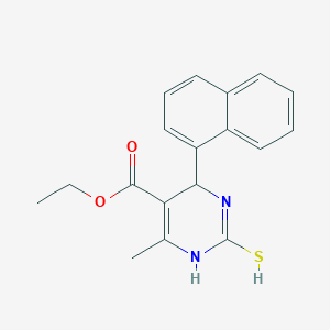 molecular formula C18H18N2O2S B7773310 ethyl 6-methyl-4-naphthalen-1-yl-2-sulfanyl-1,4-dihydropyrimidine-5-carboxylate 