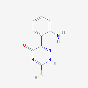 molecular formula C9H8N4OS B7773325 6-(2-aminophenyl)-3-sulfanyl-2H-1,2,4-triazin-5-one 
