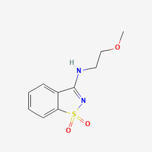molecular formula C10H12N2O3S B7773356 N-(2-methoxyethyl)-1,1-dioxo-1,2-benzothiazol-3-amine 