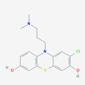 molecular formula C17H19ClN2O2S B077734 Phenothiazine, 2-chloro-3,7-dihydroxy-10-(3-(dimethylamino)propyl)- CAS No. 14339-66-3