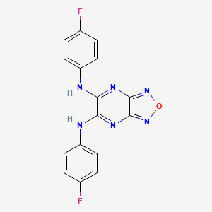 molecular formula C16H10F2N6O B7773407 N-[6-(4-Fluoroanilino)[1,2,5]oxadiazolo[3,4-b]pyrazin-5-yl]-N-(4-fluorophenyl)amine 