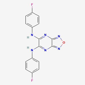 molecular formula C16H10F2N6O B7773407 (4-Fluorophenyl){6-[(4-fluorophenyl)amino](1,2,5-oxadiazolo[3,4-e]pyrazin-5-yl)}amine 