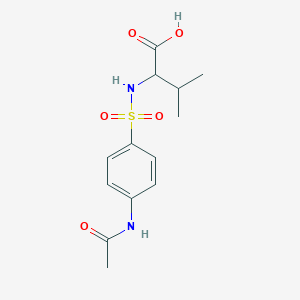 molecular formula C13H18N2O5S B7773408 2-(4-Acetylamino-benzenesulfonylamino)-3-methyl-butyric acid 