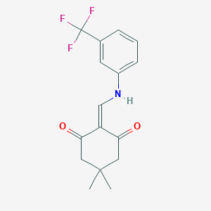 molecular formula C16H16F3NO2 B7773449 5,5-dimethyl-2-[[3-(trifluoromethyl)anilino]methylidene]cyclohexane-1,3-dione 