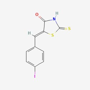 molecular formula C10H6INOS2 B7773467 (5Z)-5-[(4-iodophenyl)methylidene]-2-sulfanylidene-1,3-thiazolidin-4-one 
