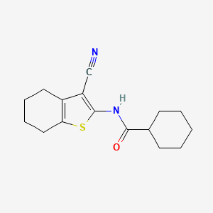 molecular formula C16H20N2OS B7773485 N-(3-cyano-4,5,6,7-tetrahydro-1-benzothiophen-2-yl)cyclohexanecarboxamide 