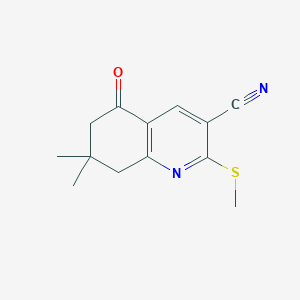molecular formula C13H14N2OS B7773513 7,7-Dimethyl-2-methylsulfanyl-5-oxo-5,6,7,8-tetrahydro-quinoline-3-carbonitrile 