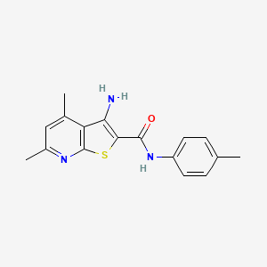 molecular formula C17H17N3OS B7773518 3-amino-4,6-dimethyl-N-(4-methylphenyl)thieno[2,3-b]pyridine-2-carboxamide 