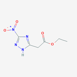 molecular formula C6H8N4O4 B7773720 ethyl 2-(3-nitro-1H-1,2,4-triazol-5-yl)acetate 
