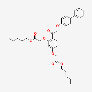 molecular formula C34H40O8 B7774584 dipentyl 2,2'-((4-(2-([1,1'-biphenyl]-4-yloxy)acetyl)-1,3-phenylene)bis(oxy))diacetate 
