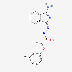 molecular formula C18H18N4O2 B7774683 N-[(E)-(3-aminoisoindol-1-ylidene)amino]-2-(3-methylphenoxy)propanamide 