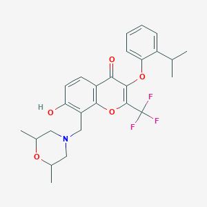 8-[(2,6-dimethylmorpholin-4-yl)methyl]-7-hydroxy-3-(2-isopropylphenoxy)-2-(trifluoromethyl)-4H-chromen-4-one