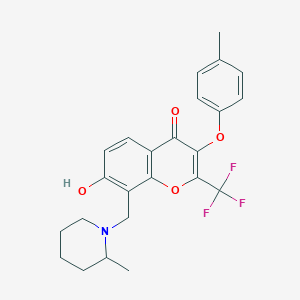 7-hydroxy-3-(4-methylphenoxy)-8-[(2-methylpiperidin-1-yl)methyl]-2-(trifluoromethyl)-4H-chromen-4-one