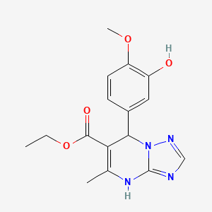 Ethyl 7-(3-hydroxy-4-methoxyphenyl)-5-methyl-4,7-dihydro[1,2,4]triazolo[1,5-a]pyrimidine-6-carboxylate