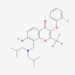 3-(2-chlorophenoxy)-8-[(diisobutylamino)methyl]-7-hydroxy-2-(trifluoromethyl)-4H-chromen-4-one