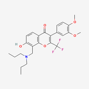 3-(3,4-dimethoxyphenyl)-8-[(dipropylamino)methyl]-7-hydroxy-2-(trifluoromethyl)-4H-chromen-4-one