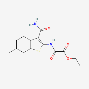 molecular formula C14H18N2O4S B7775190 Ethyl [(3-carbamoyl-6-methyl-4,5,6,7-tetrahydro-1-benzothiophen-2-yl)amino](oxo)acetate 