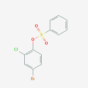 molecular formula C12H8BrClO3S B077755 Benzenesulfonic acid, 4-bromo-2-chlorophenyl ester CAS No. 13659-13-7