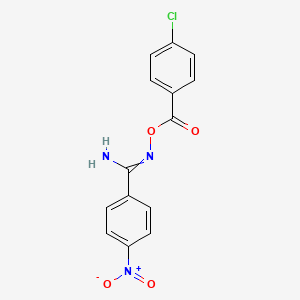 molecular formula C14H10ClN3O4 B7775773 N'-(4-CHLOROBENZOYLOXY)-4-NITROBENZIMIDAMIDE 