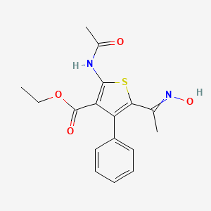 molecular formula C17H18N2O4S B7776165 ethyl 2-(acetylamino)-5-[(1E)-N-hydroxyethanimidoyl]-4-phenylthiophene-3-carboxylate 