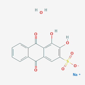 molecular formula C14H9NaO8S B7776266 sodium;3,4-dihydroxy-9,10-dioxoanthracene-2-sulfonate;hydrate 