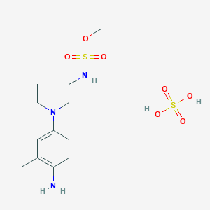 molecular formula C12H23N3O7S2 B7776268 Methyl {2-[(4-amino-3-methylphenyl)(ethyl)amino]ethyl}sulfamate (H2SO4) 