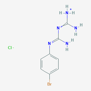 molecular formula C8H11BrClN5 B7776303 [N'-[N'-(4-bromophenyl)carbamimidoyl]carbamimidoyl]azanium;chloride 