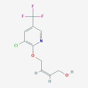 molecular formula C10H9ClF3NO2 B7776501 4-{[3-Chloro-5-(trifluoromethyl)-2-pyridinyl]oxy}-2-buten-1-ol 