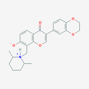 molecular formula C25H27NO5 B7776702 3-(2,3-dihydro-1,4-benzodioxin-6-yl)-8-[(2,6-dimethylpiperidinium-1-yl)methyl]-4-oxo-4H-chromen-7-olate 