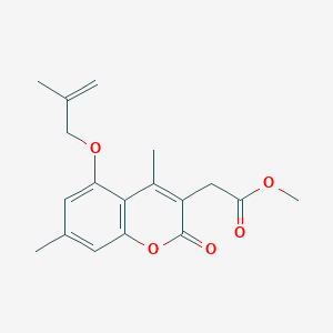 molecular formula C18H20O5 B7776832 Methyl 2-(4,7-dimethyl-5-((2-methylallyl)oxy)-2-oxo-2H-chromen-3-yl)acetate 