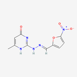 molecular formula C10H9N5O4 B7776891 6-methyl-2-[(2E)-2-[(5-nitrofuran-2-yl)methylidene]hydrazinyl]-1H-pyrimidin-4-one 
