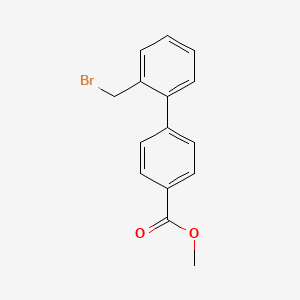 molecular formula C15H13BrO2 B7776981 Methyl 2'-(bromomethyl)-[1,1'-biphenyl]-4-carboxylate 