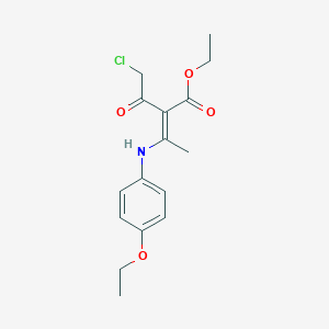 molecular formula C16H20ClNO4 B7777179 ethyl (E)-2-(2-chloroacetyl)-3-(4-ethoxyanilino)but-2-enoate 