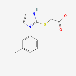 molecular formula C13H14N2O2S B7777201 2-[[3-(3,4-dimethylphenyl)-1H-imidazol-3-ium-2-yl]sulfanyl]acetate 