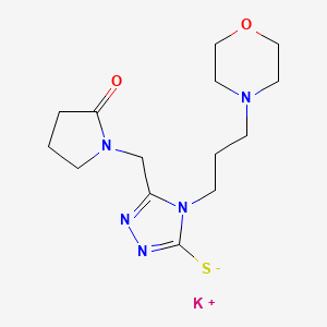 molecular formula C14H22KN5O2S B7777227 potassium;4-(3-morpholin-4-ylpropyl)-5-[(2-oxopyrrolidin-1-yl)methyl]-1,2,4-triazole-3-thiolate 
