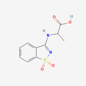 molecular formula C10H10N2O4S B7777248 2-[(1,1-dioxo-1,2-benzothiazol-3-yl)amino]propanoic acid 